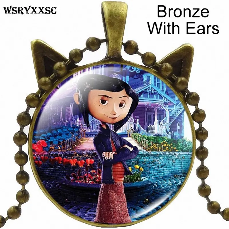 Coraline для женщин свадебный подарок Мода посеребренное стекло длинное ожерелье дочь подарок на день рождения, кулон ювелирные изделия