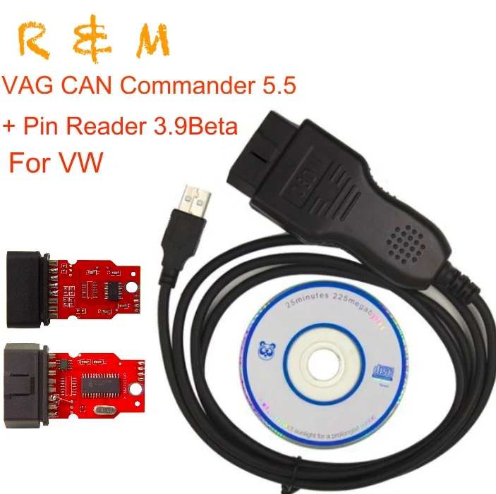 VAG K CAN Commander 5 + Pin Reader 3 9 бета КМ Программа OBD2 сканер Бесплатная доставка |