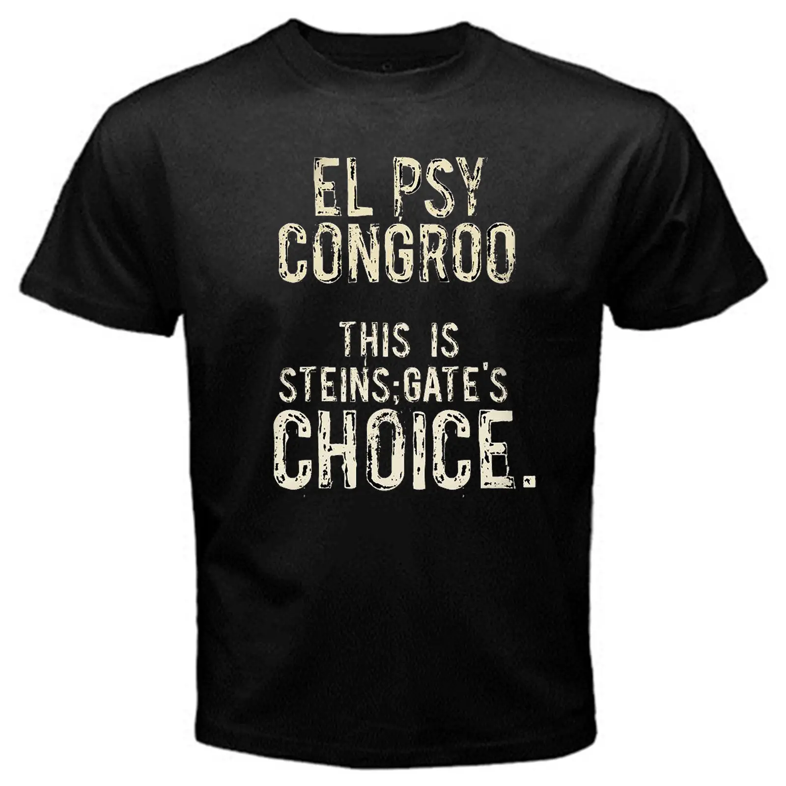 Штейнс ворота el psy kongroo аниме Япония серии футболка Черная Базовая принт