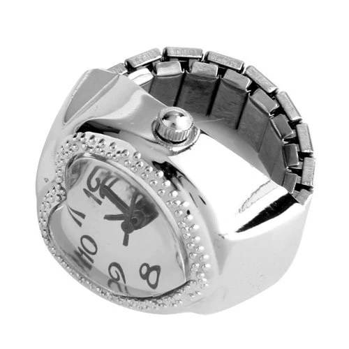 YCYS-серебристые кварцевые карманные часы с сердечком и кольцом для пальцев |