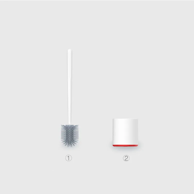 white Новинка, Xiaomi Mijia YJ, вертикальное хранение, щетка для унитаза, мягкий клей, щетина, набор для унитаза и кронштейна, для ванной, инструмент для Чистки унитаза - Цвет: white