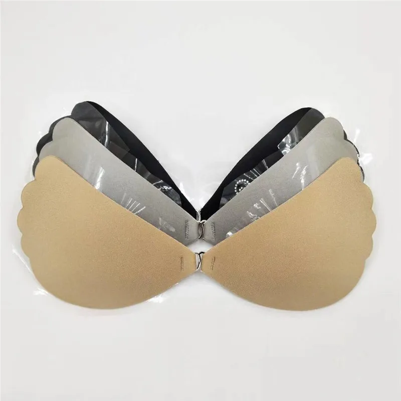 

Invisible Backless Strapless Silicone Push Up Bra Sexy Women Fly bra With Buckle
