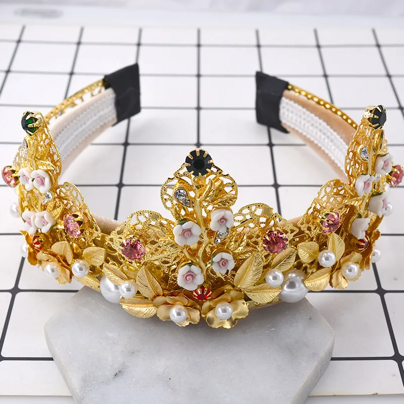 

Gold Rhinestone Crystal Tiaras and Crown Women Girl Birthday Diadem Headpiece Wedding Bridal Hair Jewelry Accessories