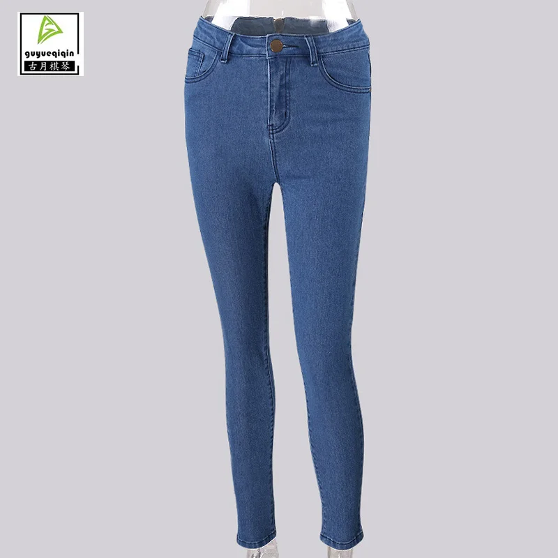 Push Up Джинсы для женщин Осенне-зимняя Дамская обувь на молнии мыть узкие длинные