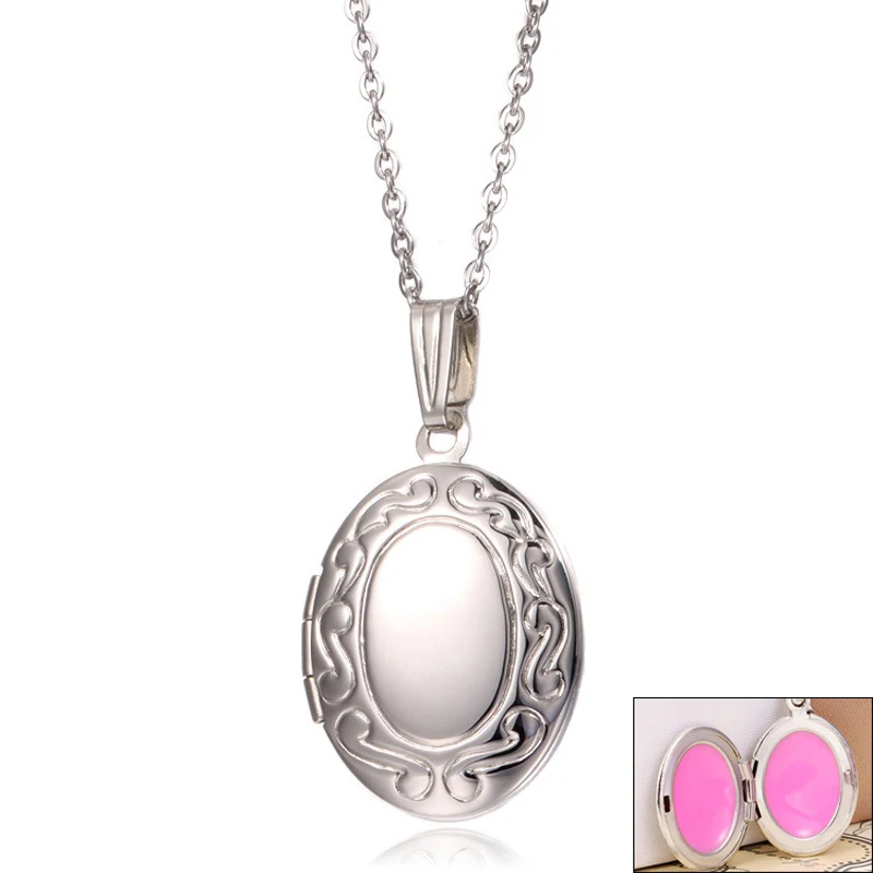 Stainless Steel Openable Keepsake Jewelry Round Shape Photo Frame Locket Real Pendant Necklace For he or she girl XMAS GIFT |