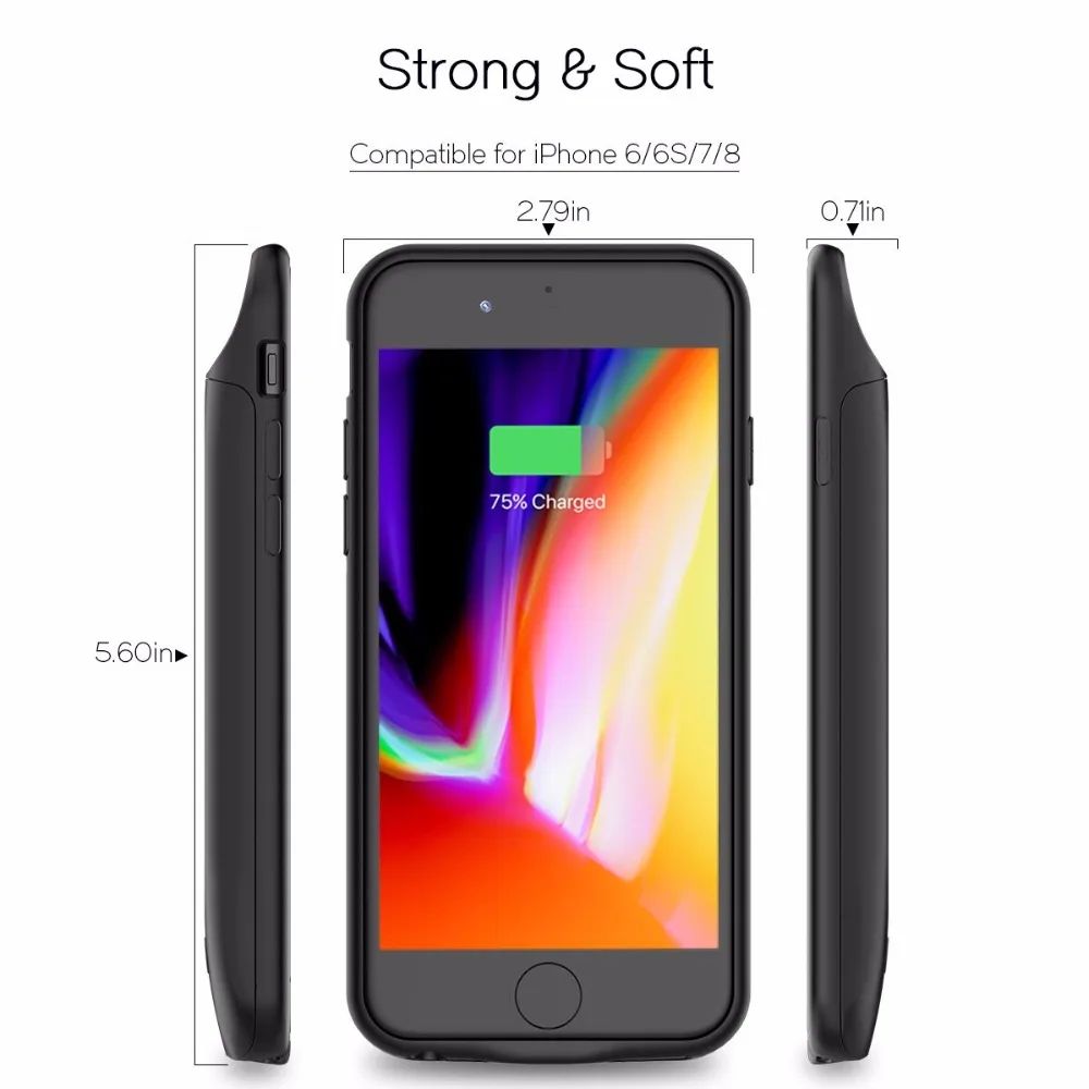 Чехол для iPhone 6 7 8 портативный внешний аккумулятор 678 plus|Чехлы с аккумулятором| |