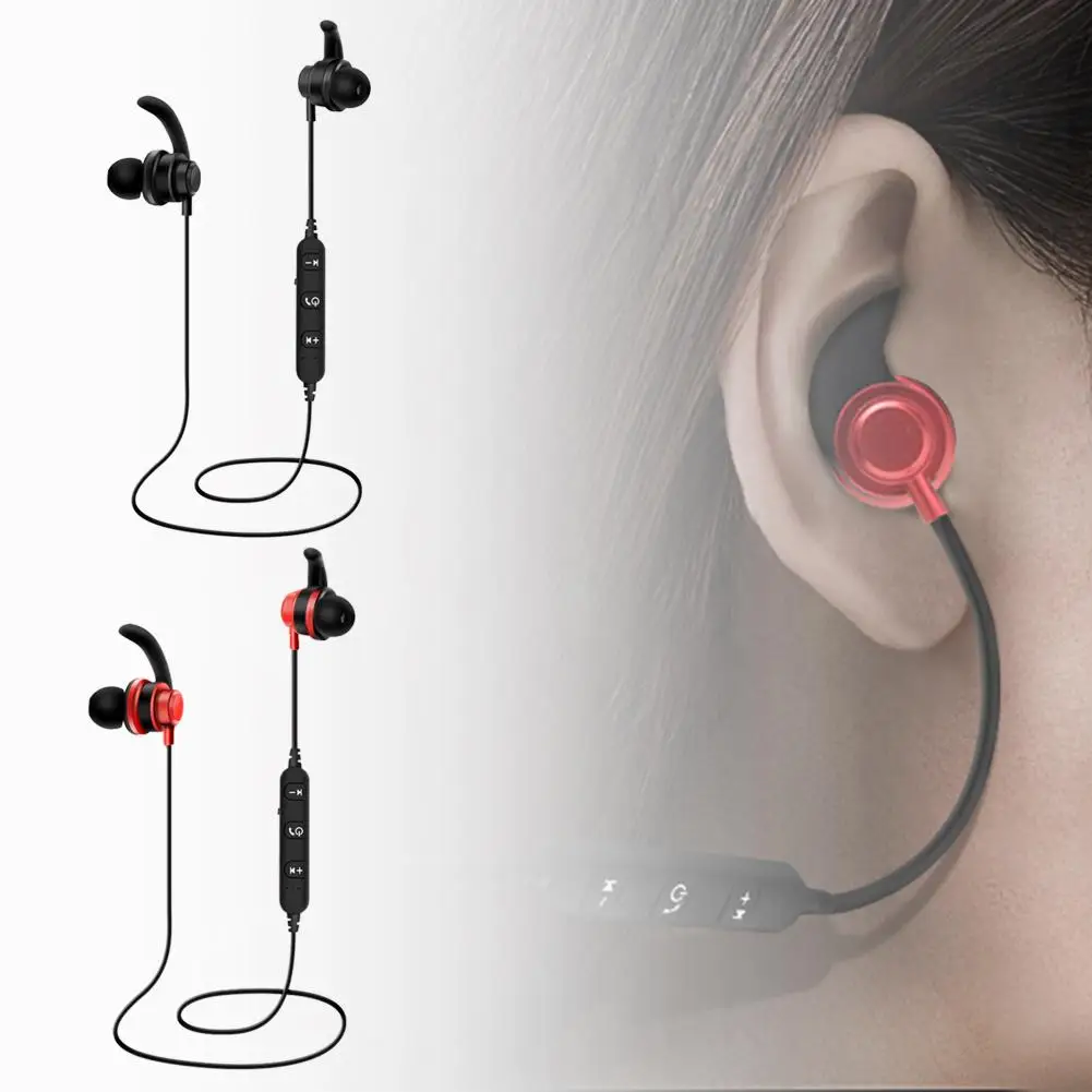 Wireless runing Sports Sweat Proof Bluetooth Headset Stereo Phone Universal Metal Magnetic Waterproof earphone | Электроника