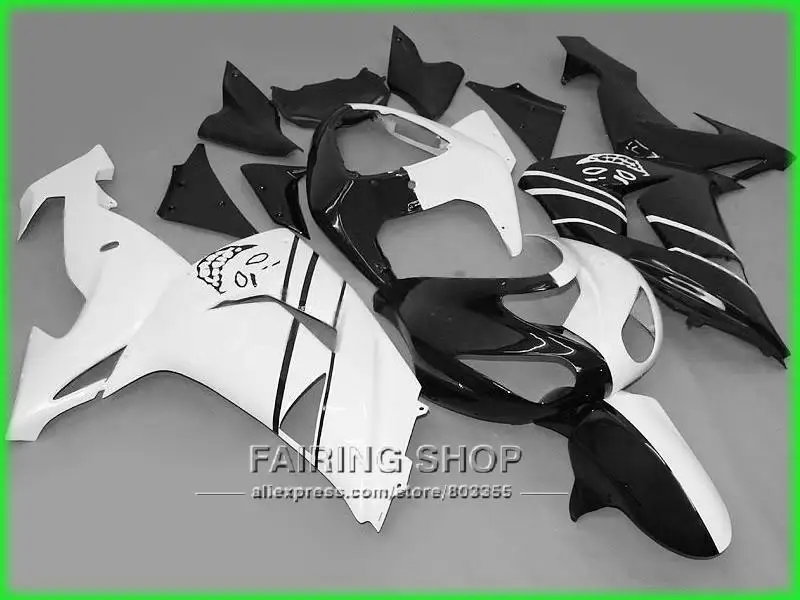 Половинчатые белые черные Обтекатели для Kawasaki Ninja ZX10r 2006 2007 06 07 100% подходят