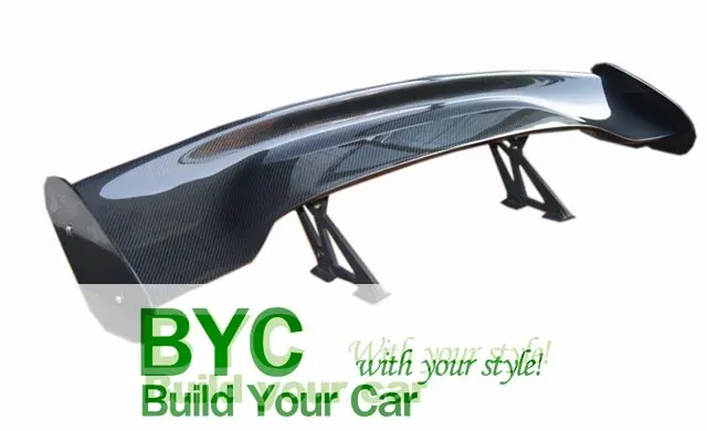 UNIVERSAL CARBON FIBER REAR SPOILER WING RACING WITH STANDS-3D III | Автомобили и мотоциклы