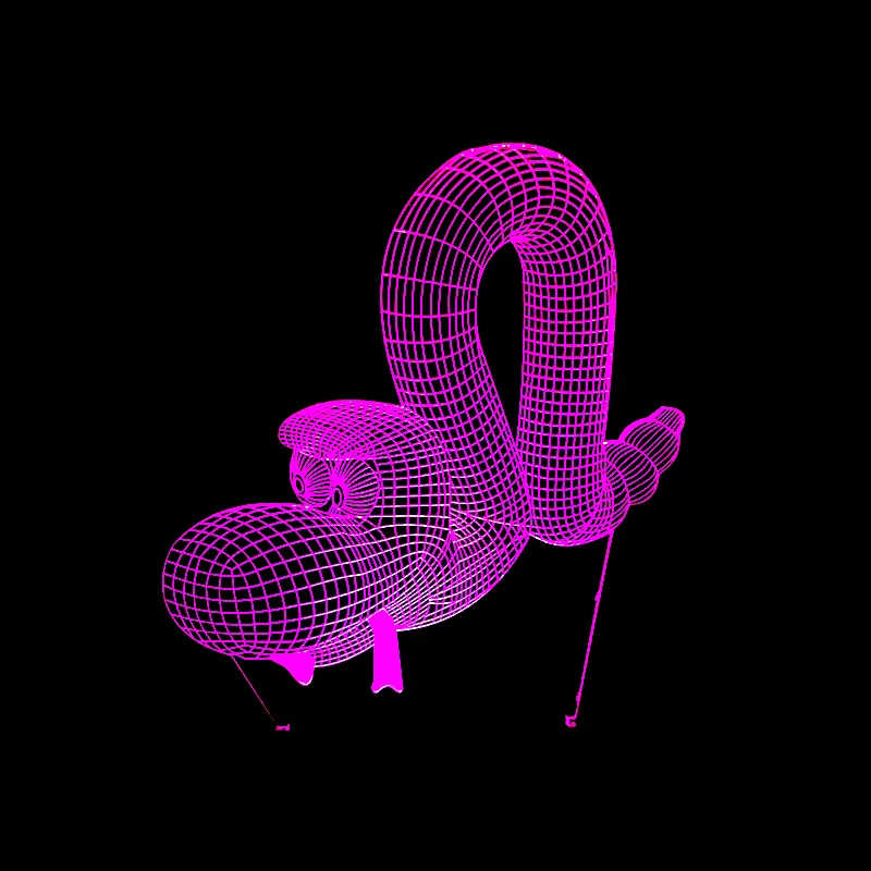 Креативный 3D шар собака Иллюзия ночные огни затемнение красочный градиент
