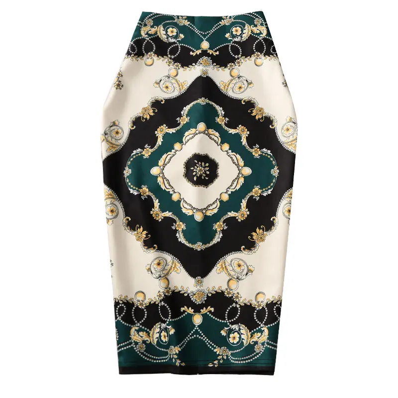 

New morality show thin small calico printing bag hip 2019 summer skirts thin skirts female temperament buttock
