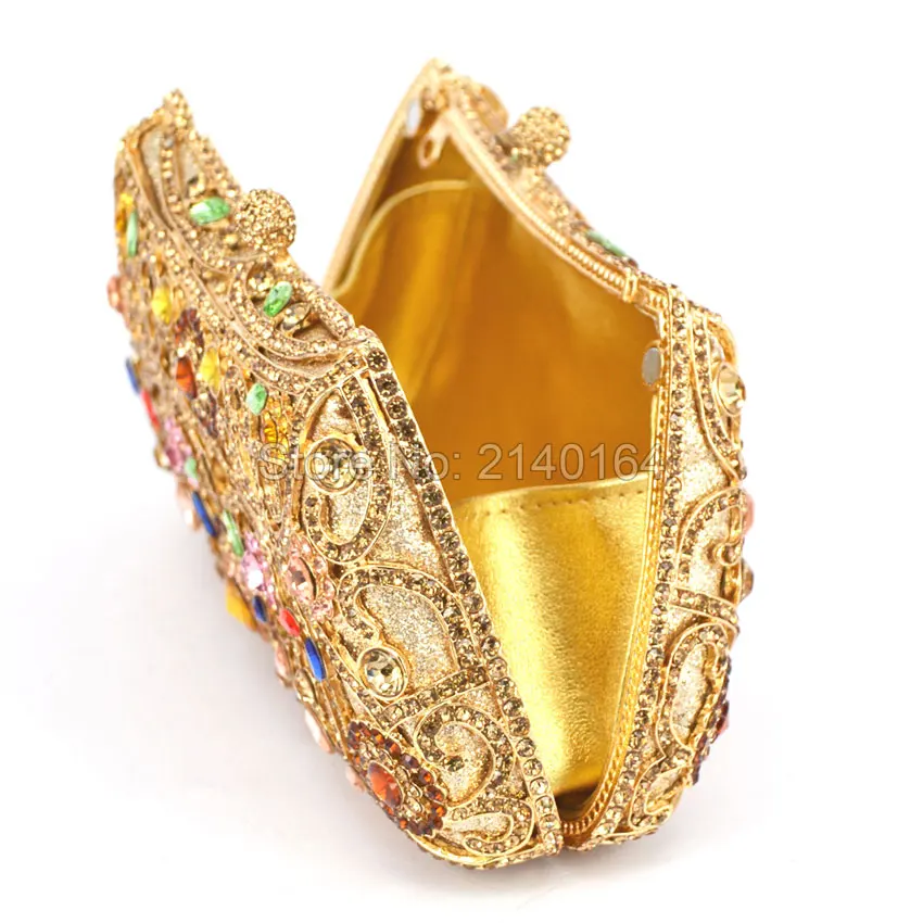 Женский клатч с блестящими кристаллами синий вечерний кошелек узором в виде