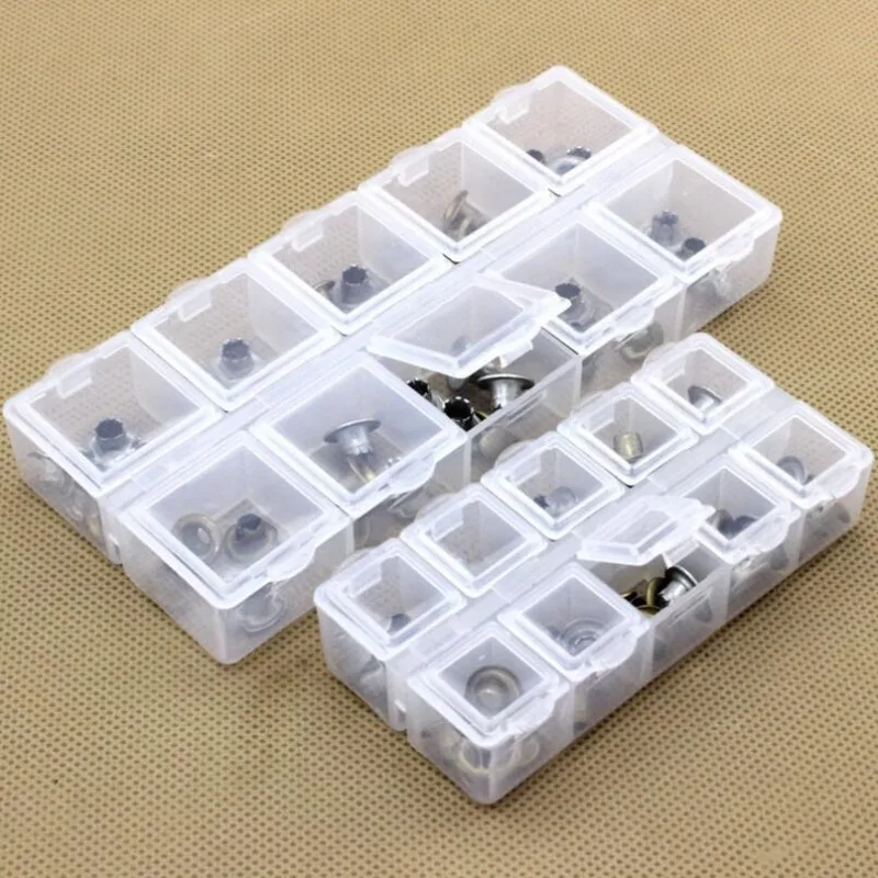 Портативная коробка для хранения ювелирных изделий 10 ячеек прозрачный зеленый