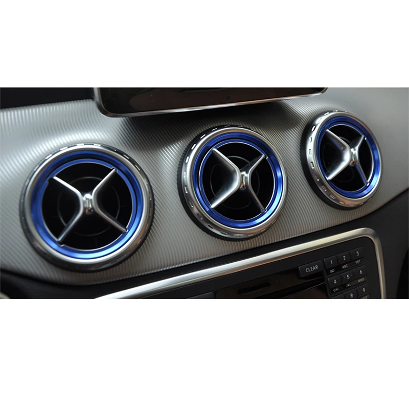 

5x Blue Red Fit For Mercedes-Benz GLA Class 14-16 & CLA Class 13-16 & A Class 13-16 & B Class 12-16 Front Air Outlet Cover Trim