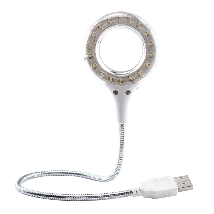 1 шт. мини-лампа с USB Портативный 18 увеличительное стекло светодиоды настольная лампа для дома, спальни, ноутбука, компьютера, для чтения