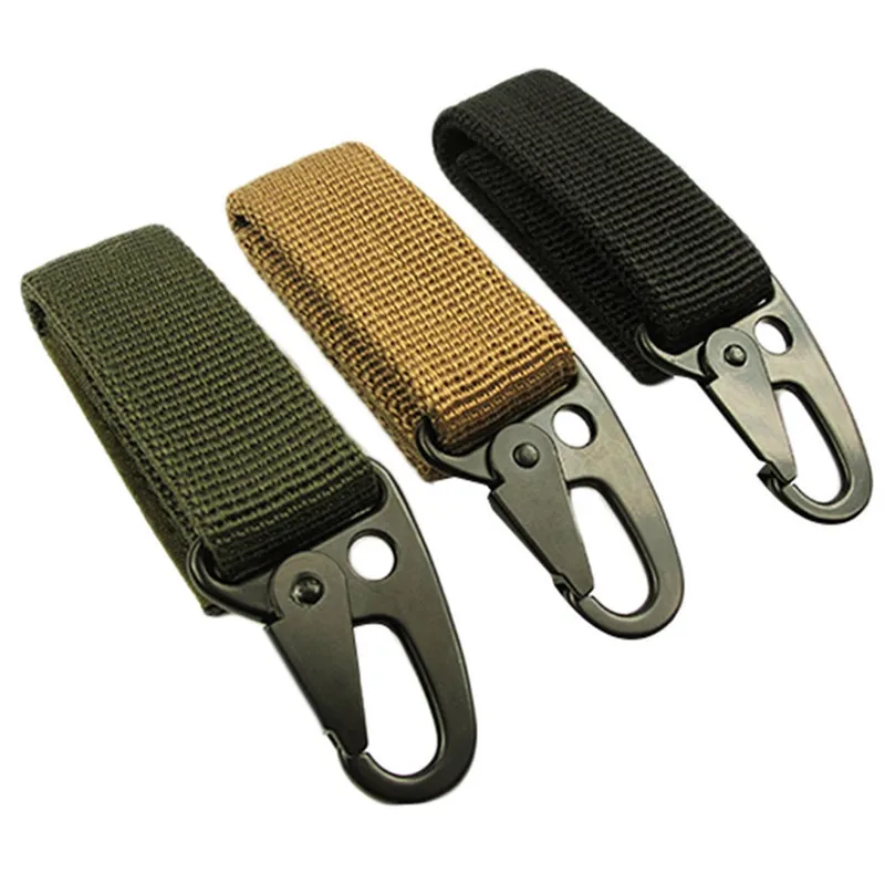 Multifunction Nylon Tactical Carabiner Backpack Hooks EDC Military Keychain Clasp Hanging Belt Buckles Key Ring Unisex | Украшения и