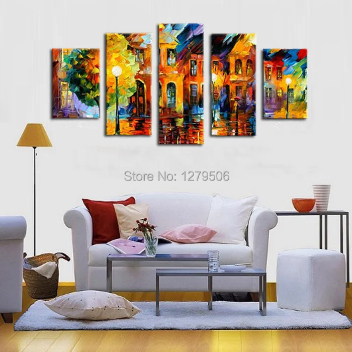 

100% Hand Painted Quiet Life Oil Painting On Canvas 5Pcs/set Paintings Wall Decoration
