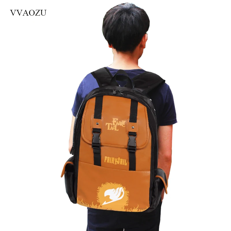 Женский и мужской рюкзак из искусственной кожи с хвостом Феи аниме в стиле