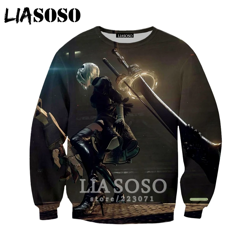 LIASOSO осенняя Новинка мужская и женская мода толстовка с 3D принтом видеоигра Nier