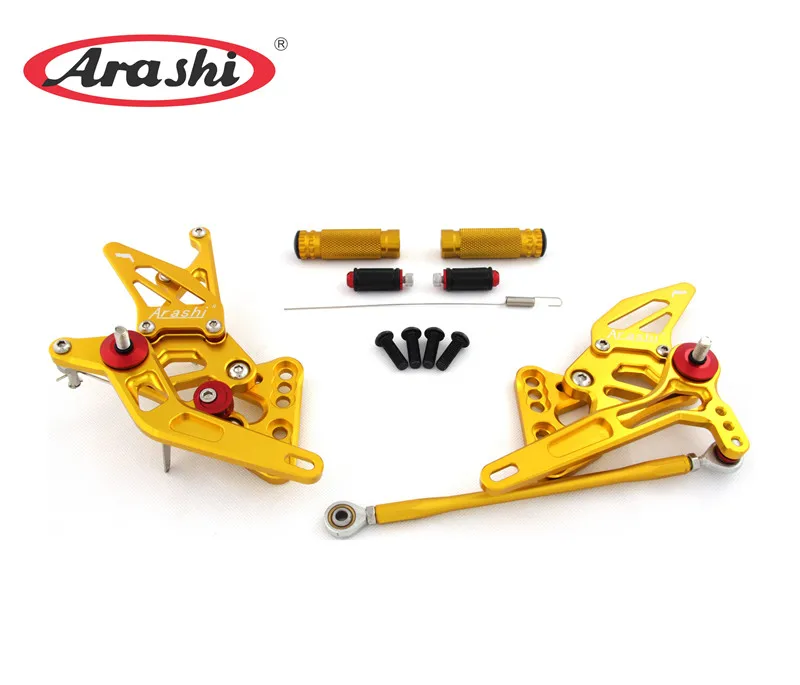 Gold Arashi мотоциклист Регулируемые подножки для SUZUKI GSXR GSX-R 600 750 2006-2010 CNC Rearset подножки GSX R 600cc 750cc - Color: Gold