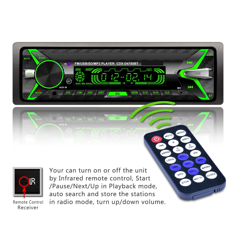 LeeKooLuu 1Din MP3-плеер автомобильный Радио автомобильный мультимедийный плеер Bluetooth fm-радио авто AUX USB SD Автомагнитола Кассетный рекордер стерео