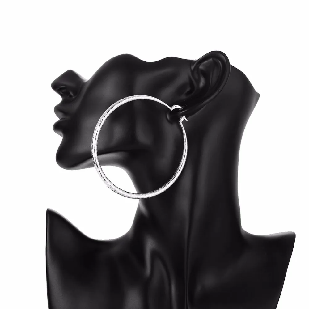 Модные большие круглые серьги-кольца Yu Wen с узором призматические креольские