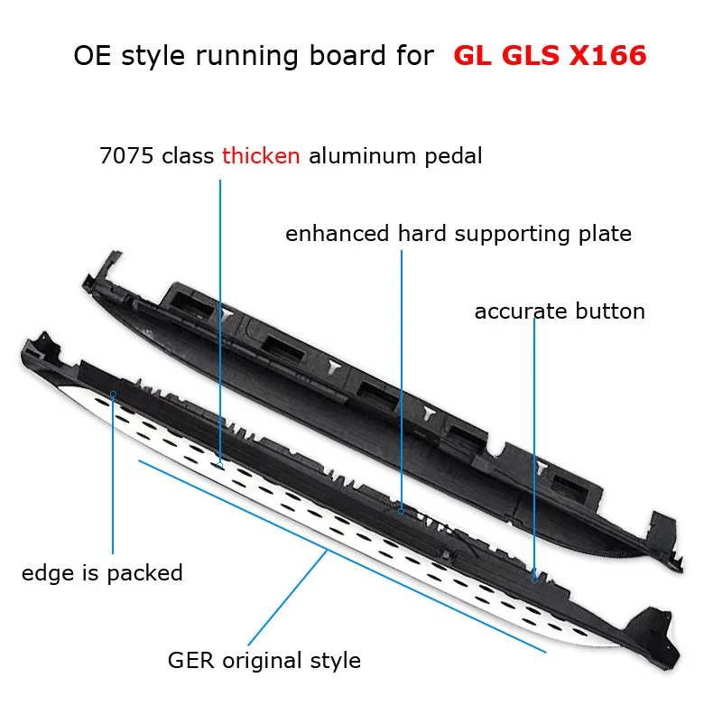 OE ходовая доска боковая Шаговая панель для Mercedes Benz GL class GLS GLS63 AMG и т. д. X166 шасси