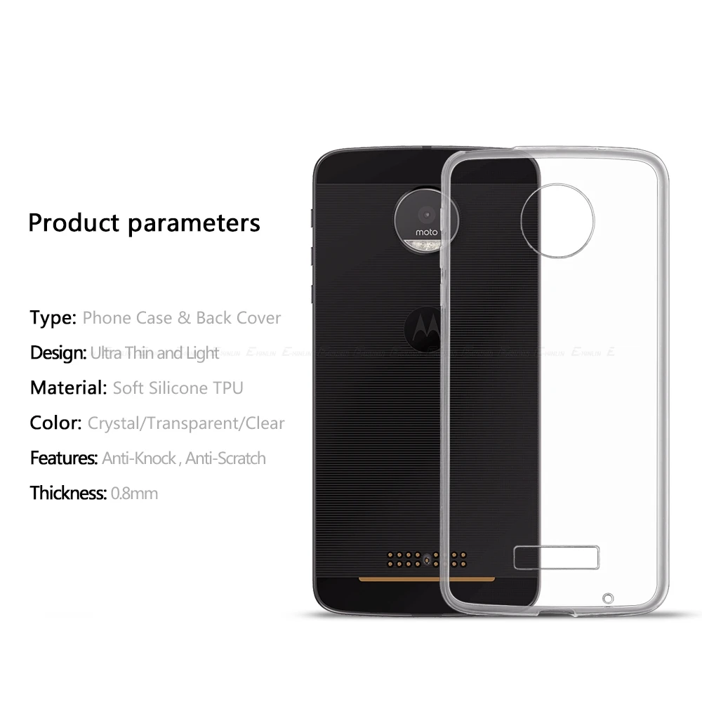 Прозрачный мягкий силиконовый чехол накладка для Motorola Moto E7 E7i E6s E6 E5 Plus Z3 Play Power