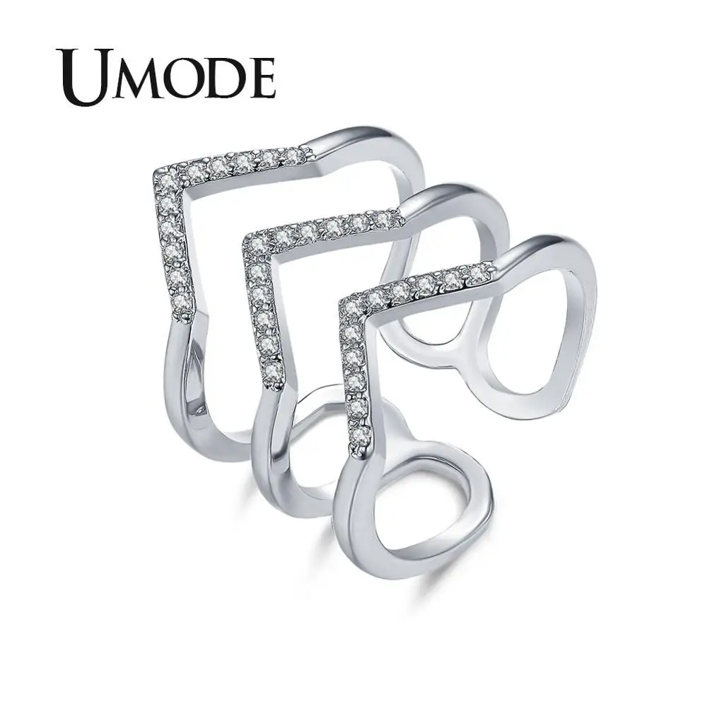 UMODE модное белое золотое волнистое кольцо, обручальные Регулируемые кольца для женщин, кольцо, Винтажные Ювелирные изделия из Египта, UR0360B