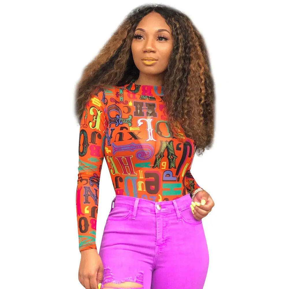 Сексуальные женские Дамские прозрачный сетчатый комбинезон с длинным рукавом