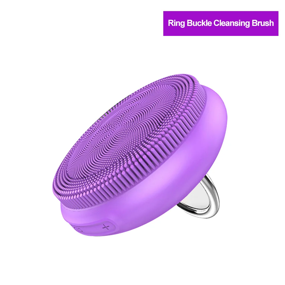 Purple 4 Электрическая силиконовая Очищающая щетка для лица, звуковая вибрационная Массажная USB перезаряжаемая умная ультра звуковая Глубокая чистка, инструмент для красоты - Цвет: Purple 4