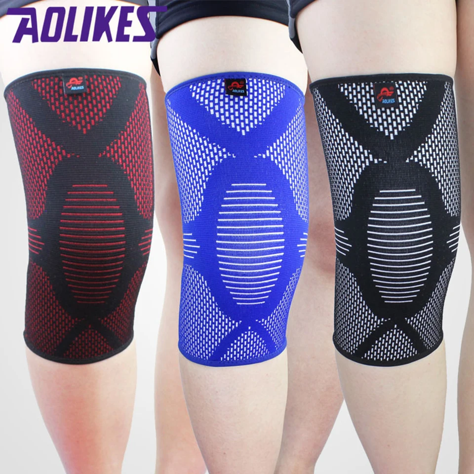 

AOLIKES 1PCS Nylon Elastic Fitness Knee Brace Compression Support Sleeve Basketball Sports Protect patella Arthritis Joint Pain
