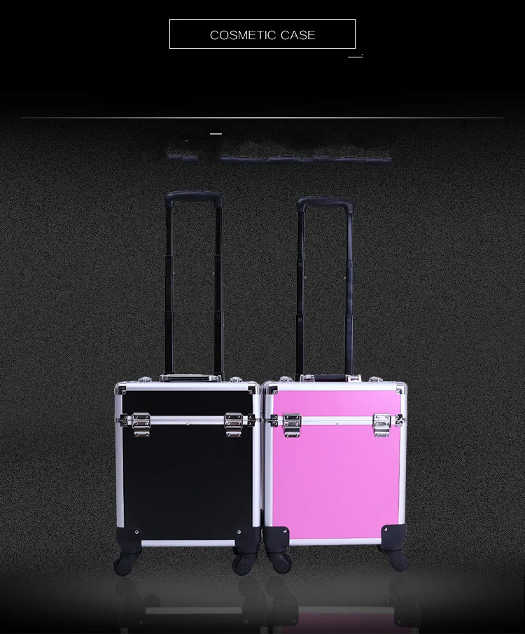 Профессиональный Чехол для макияжа из ПВХ Алюминиевая тележка косметичка сумка