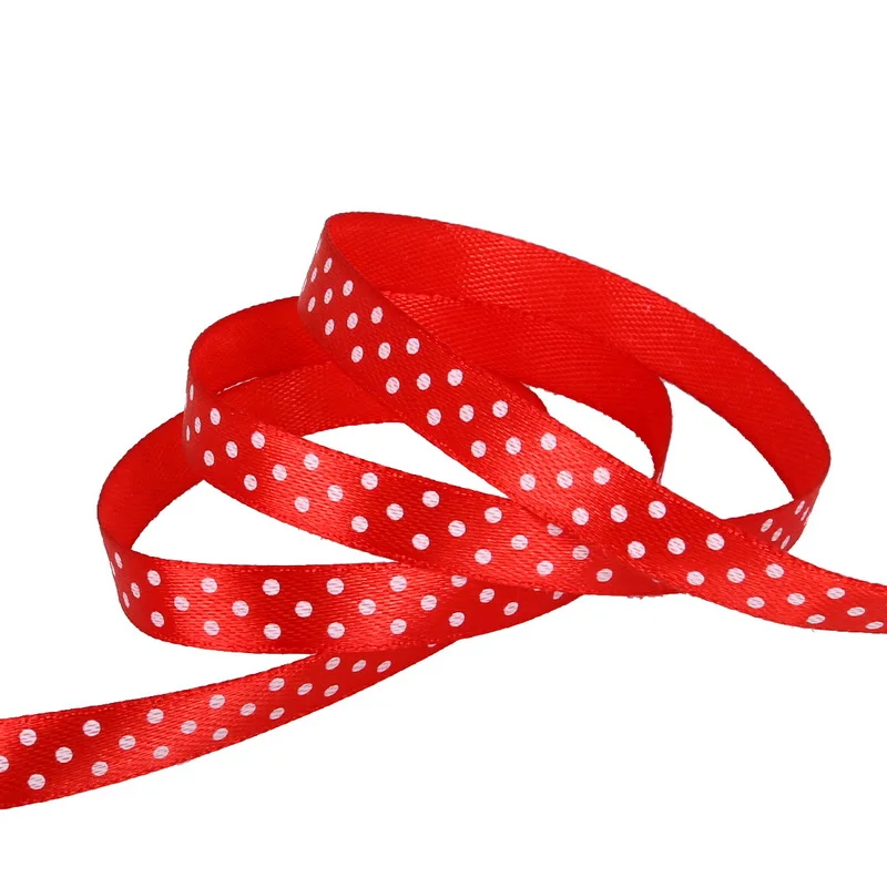 Модная атласная лента в горошек шириной 10 мм 5 ярдов/партия свадебные вечерние