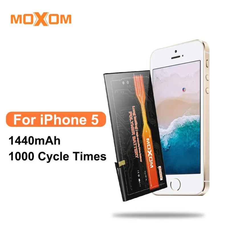MOXOM 1440mAh для iPhone 5 батарея 3 8 V Li-Ion внутренняя сменная 5G литий-полимерная | Мобильные