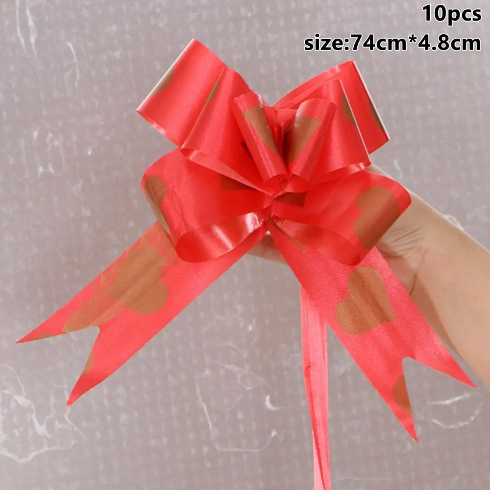 Pull Flowers 2 Taoup 10 шт. пряжа бант лента-цветок сладкий подарок упаковка свадебный Декор Аксессуары для мероприятий вечерние банты ленты - Цвет: Pull Flowers 2