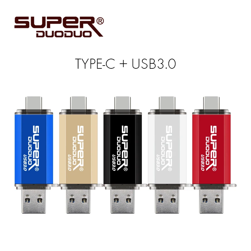 Высокоскоростной флеш-накопитель USB 3,0 OTG type C 64 Гб 128 ГБ Micro Usb накопитель 16 ГБ 32 ГБ USB флеш-накопитель для устройств type-C