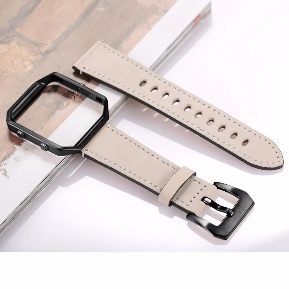 Ремешок для часов из натуральной кожи для Fitbit Blaze, сменный ремешок+ Meatal Frame House Wrsit, ремешок для смарт-часов Fitbit Blaze