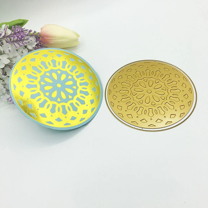 

Circle Round Flower Glimmer Hot Foil Plate Metal Cutting Dies Scrapbooking Stencils Photo Album Die Cut Hot Stamping Foil Dies