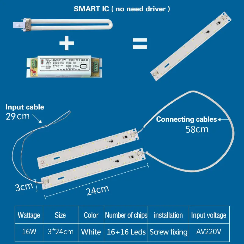 Новый SMD светодиодный чип для ванной основной свет умный IC 220 V 230 16 W Замена света