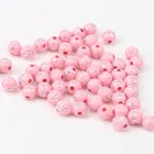 Розовые акриловые Круглые бусины россыпью с узором в виде креста, искусственные Круглые разноцветные бусины 6 мм, 8 мм, новинка 2022