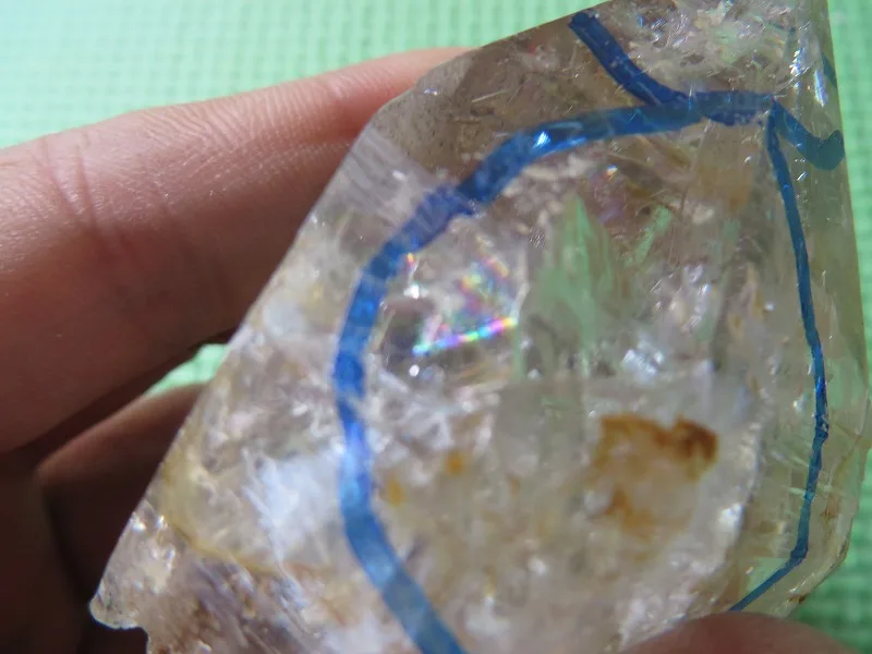 Натуральный прозрачный кварцевый кристалл фототкань с великолепными радужными