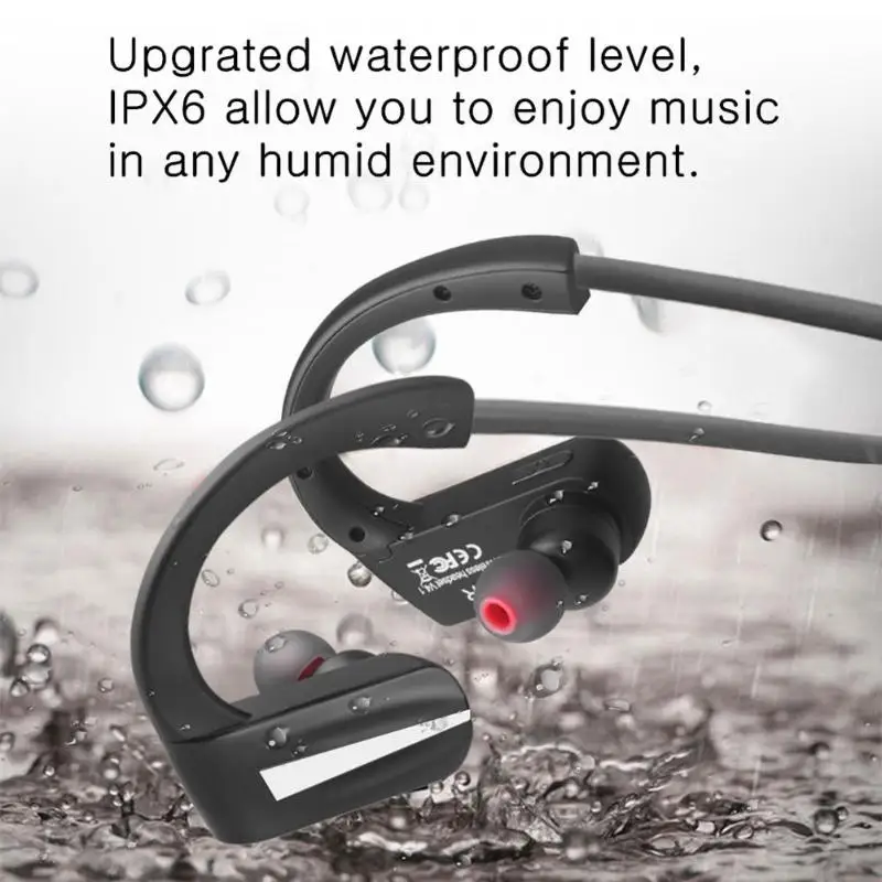 Спортивные Bluetooth Наушники MP3 плеер IPX7 водонепроницаемые спортивные беспроводные наушники для бега стерео наушники гарнитура с микрофоном