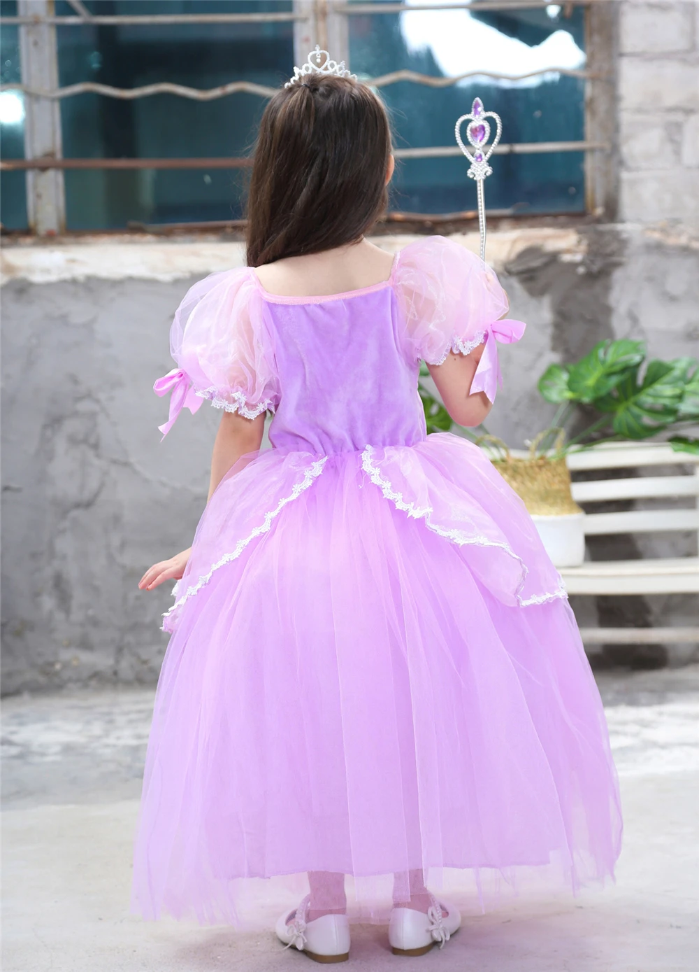 Нарядное вечернее платье для девочек с пышными рукавами на новый год Хэллоуина |