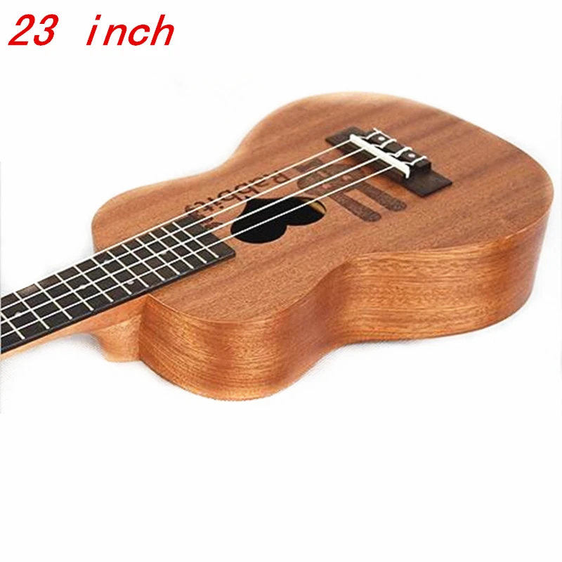 23 дюйма Ukelele концерт 4 струны 17 лад Гавайская маленькая гитара Акустическая