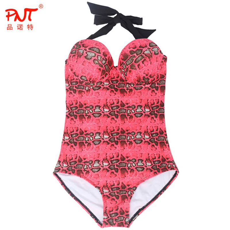 2017 PNT women's one piece swimming suit snakeskin texture rhinestone swimsuit Show thin sexy beach wear | Спорт и развлечения