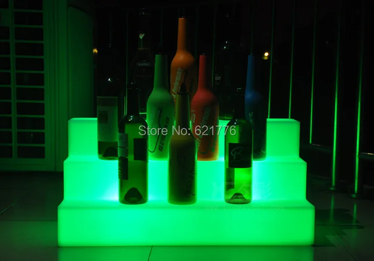 Цветная яркая трехслойная светодиодная Винная стойка меняющая цвет