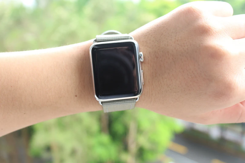 URVOI ремешок для apple watch Series 1 2 3 NATO нейлоновый ремешок для iwatch Новые цвета модные стили узор с серебряной/черной пряжкой