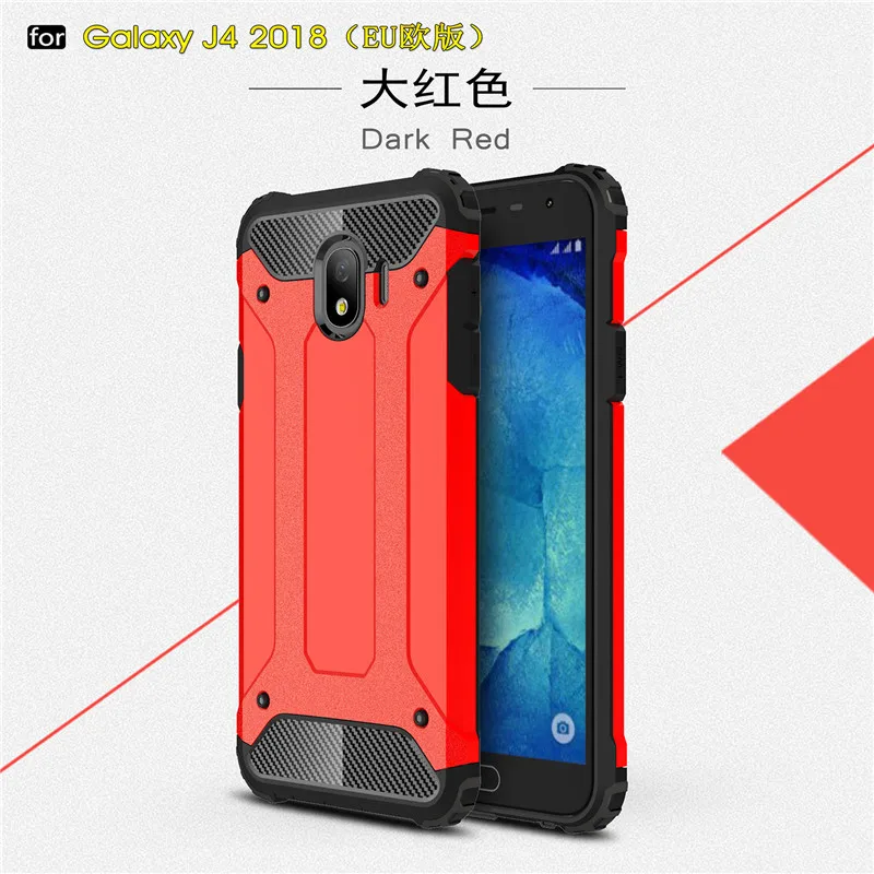 Для подходящих чехлов Samsung Galaxy J4 2018 чехол из ТПУ и ПК бронированный Бампер корпус