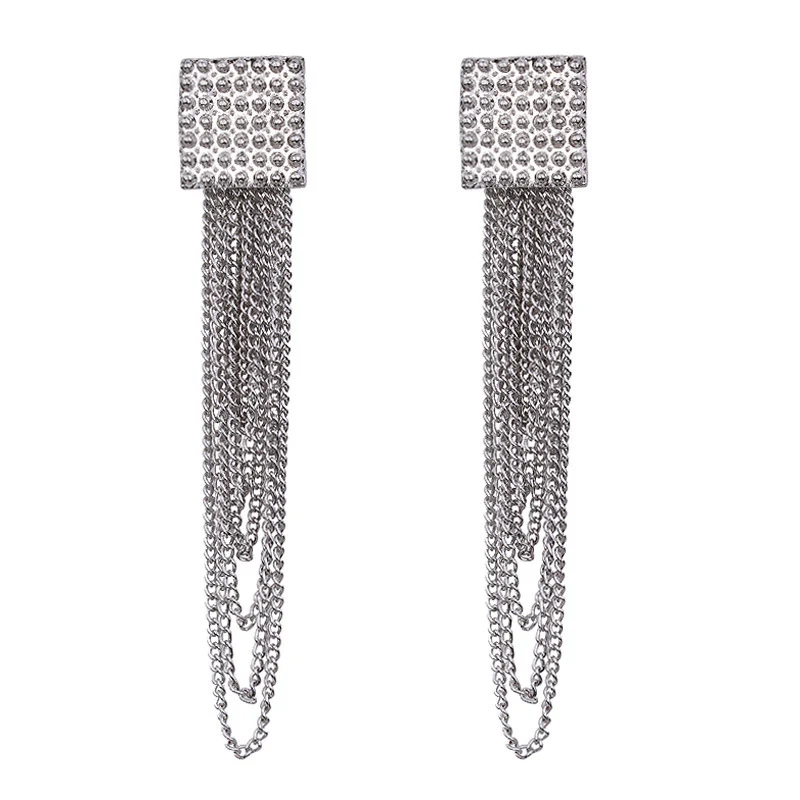 Style 04 Silver Модная большая красочная квадратная Подвеска из кристалла серьги большие геометрические массивные богемные серьги в виде капель женские свадебные ювелирные изделия в стиле панк - Окраска металла: Style 04 Silver